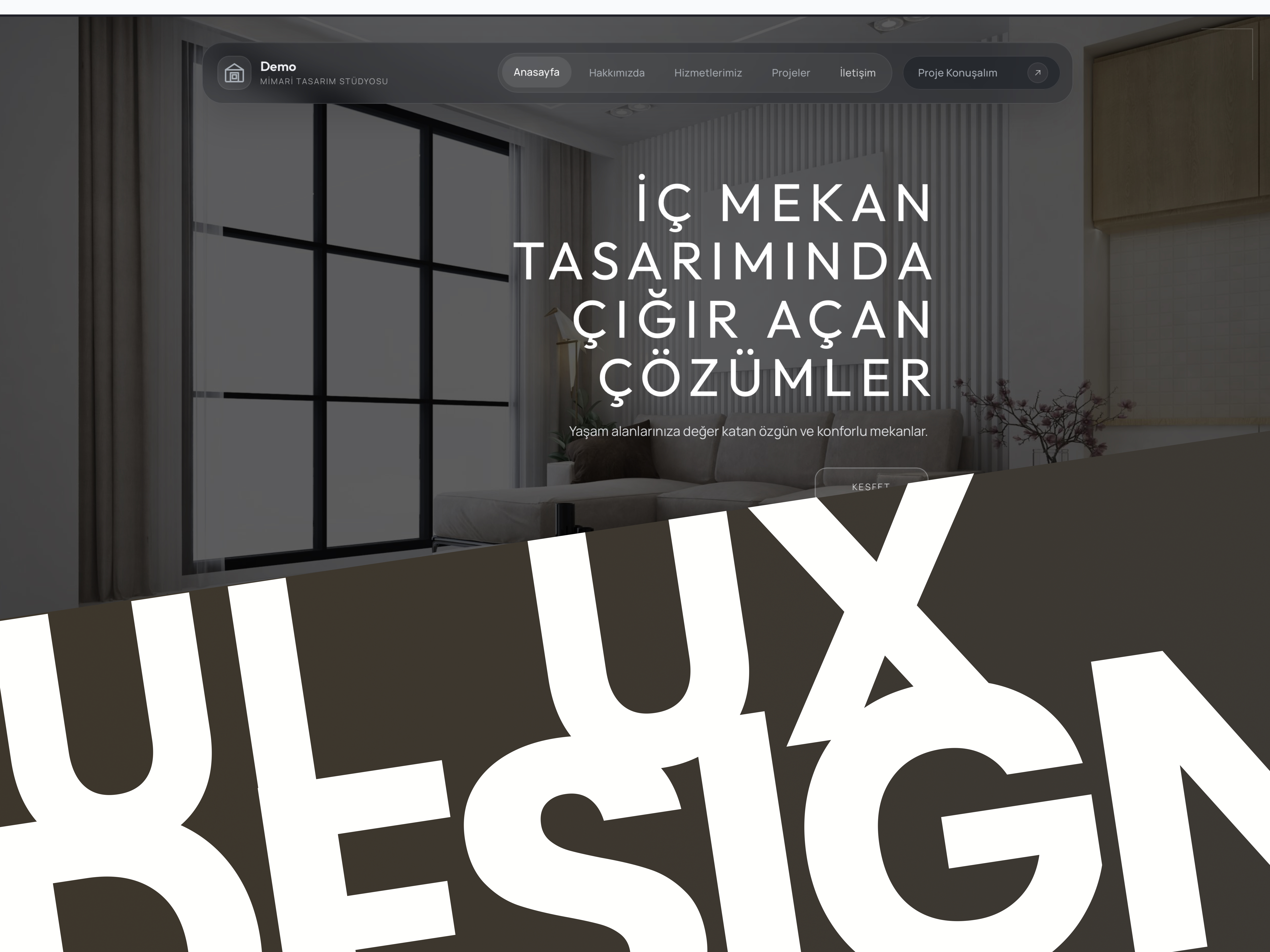 Zentra kurumsal web sitesi projesi ana sayfa tasarımı